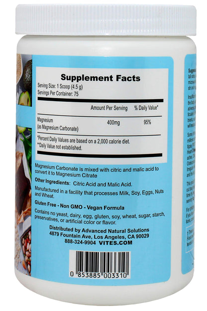 Magnesium Supreme Original Plain Unflavored – Sleep Support, Non-GMO, Gluten Free, Vegan, 12oz (75 Servings)