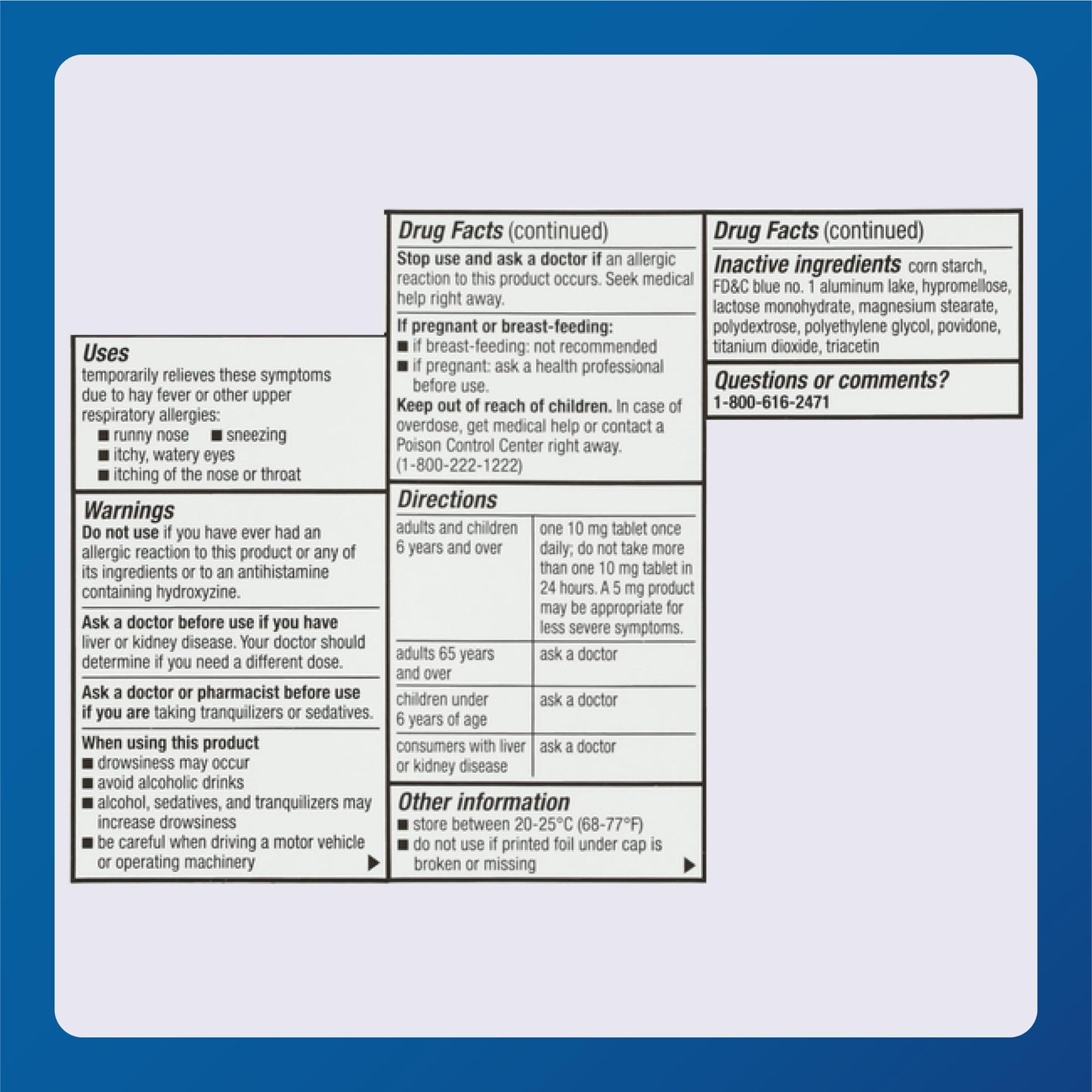 MAJOR Cetirizine Hydrochloride Tablets - 24-Hour Allergy Relief, 10 mg, 3-Pack (100 Count Each)