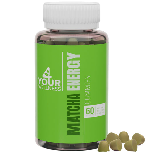 4 Your Wellness Matcha Organic Green Tea Gummies with B12, B3 & CoQ10 – Vegan, Gluten-Free, Non-GMO, Kosher (60 Count)