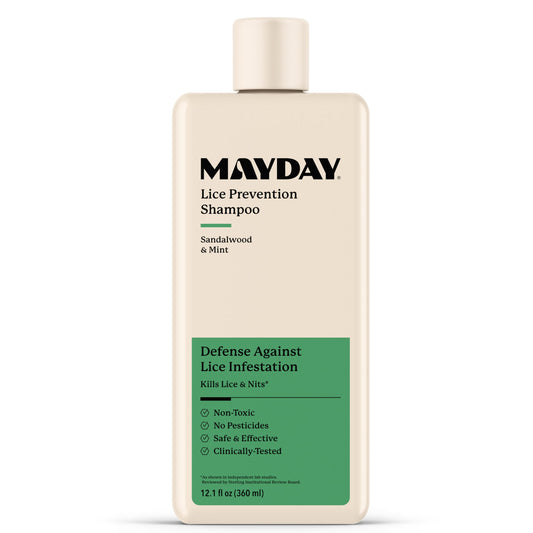 MAYDAY Lice Prevention Shampoo: Sandalwood & Mint, Non-Toxic (12oz)