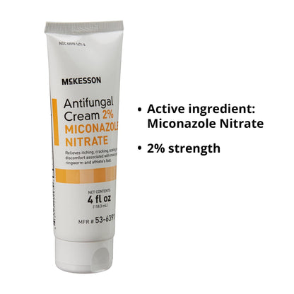 McKesson Antifungal Cream 2% Miconazole Nitrate – 4 oz Tube