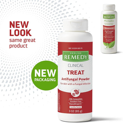 Medline Remedy Phytoplex Polvere Antimicotica con Miconazolo Nitrato - Leggermente Profumata, 85 g