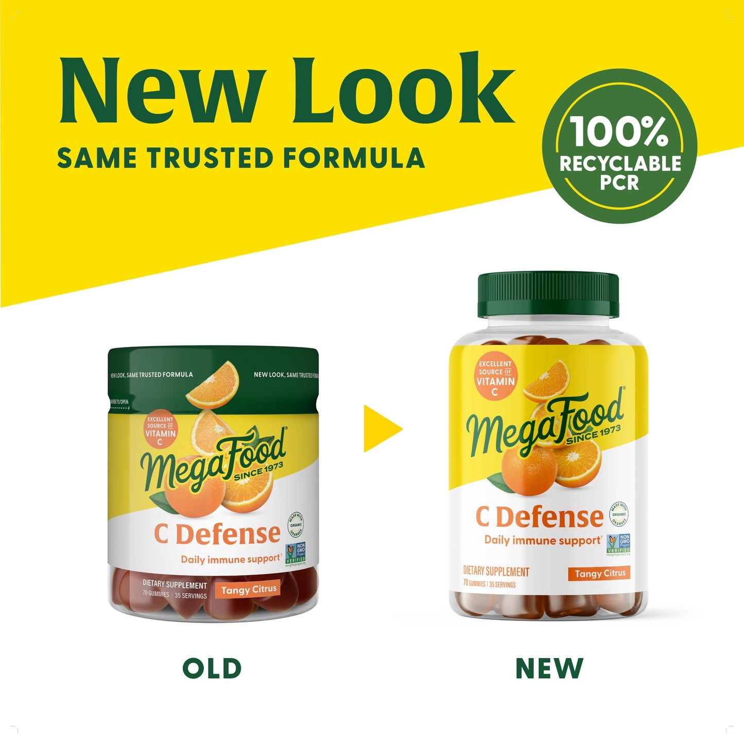 MegaFood C Defense Daily Immune Support Gummies – Tangy Citrus, Vegan & Gluten-Free