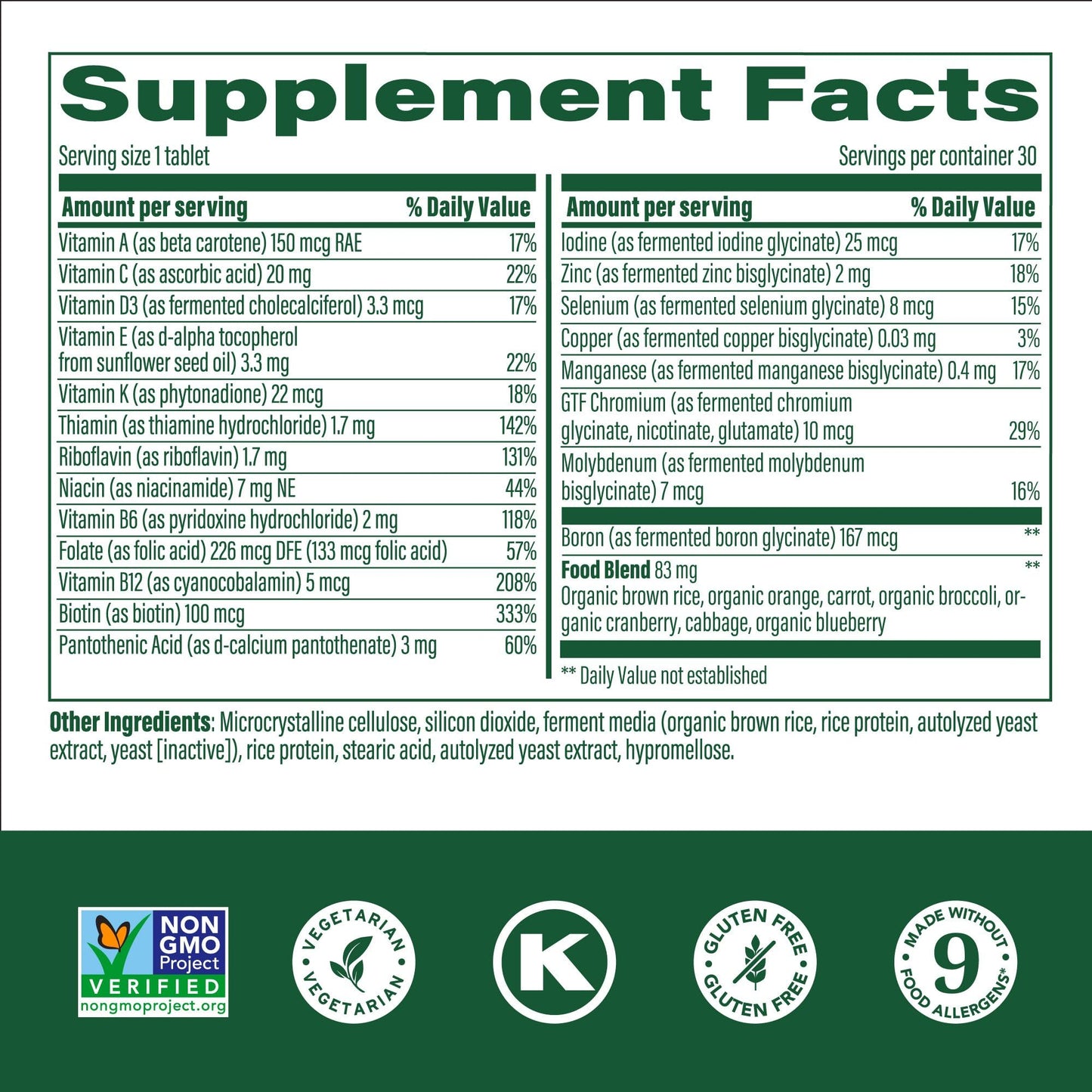 MegaFood Kids One Daily Multivitamin – 30 Servings | Vegetarian, Gluten Free, Non-GMO