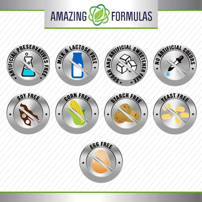 Amazing Formulas Melatonin 10 Mg Plus L-Theanine 5.5 Mg Supplement | Tablets | Non-GMO | Gluten Free | Made in USA | (1 Pack, 120 Tablets)