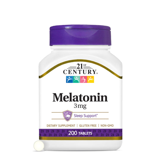 21st Century Melatonin 3 mg Tablets, 200 Count | Sleep Support