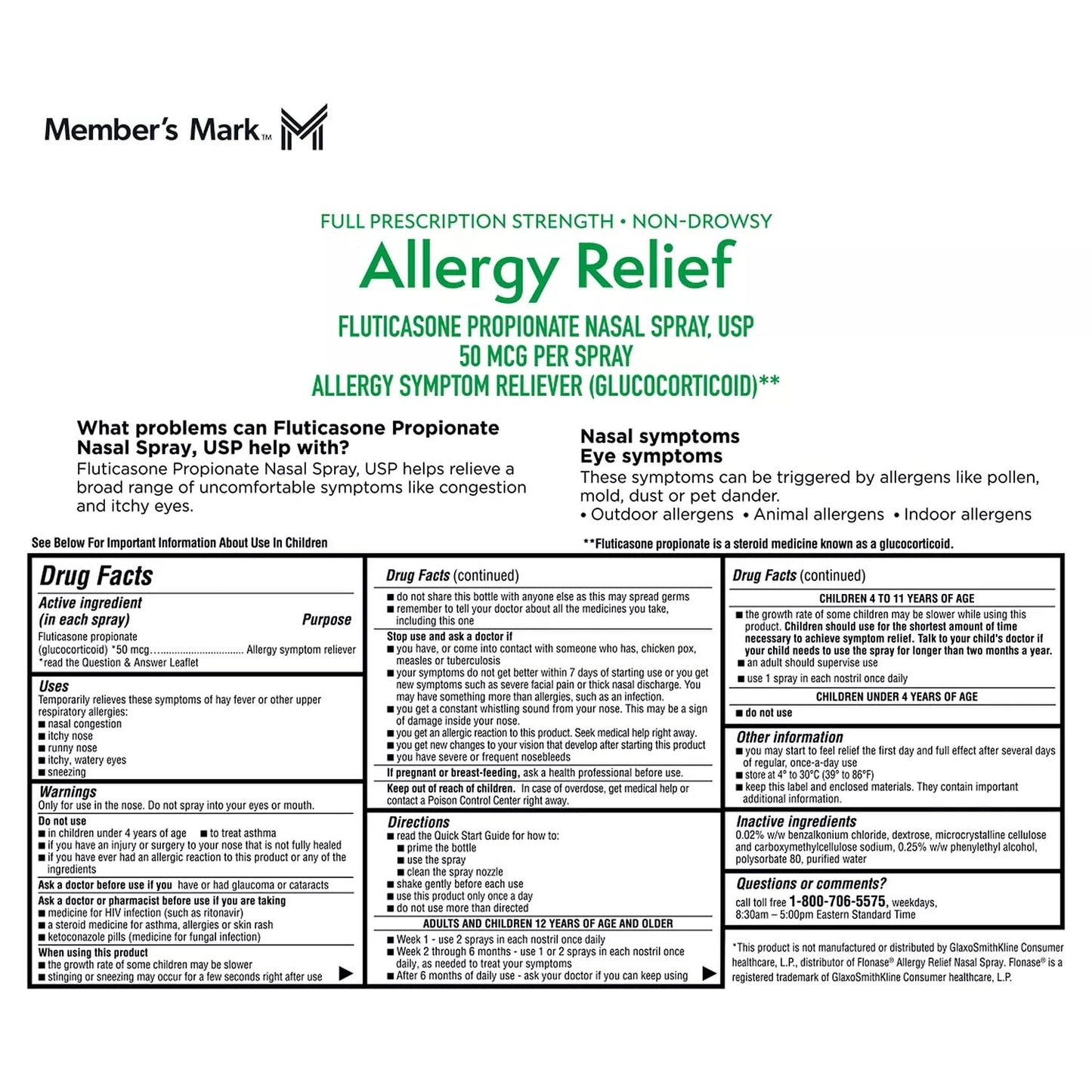 Members Mark Fluticasone Propionate Nasal Spray (6 pk, 0.54 fl oz)
