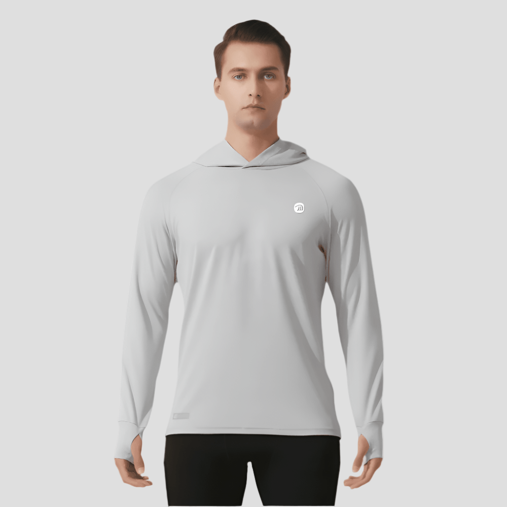 سترة رياضية بغطاء رأس مع عامل حماية من الشمس 100+