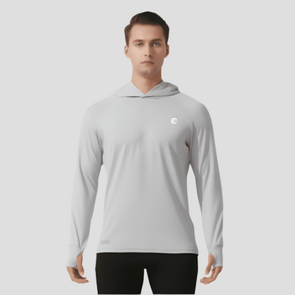 سترة رياضية بغطاء رأس مع عامل حماية من الشمس 100+