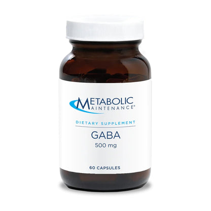 Metabolic Maintenance GABA 500mg (Gamma-Aminobutyric Acid) - Brain Support Supplement (60 Capsules)