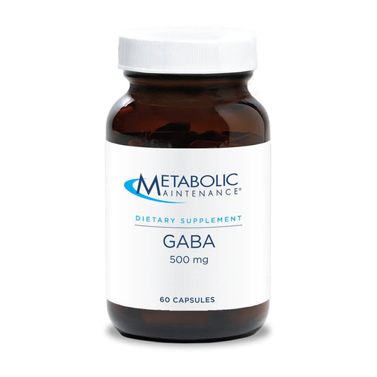 Metabolic Maintenance GABA 500mg (Gamma-Aminobutyric Acid) - Brain Support Supplement (60 Capsules)