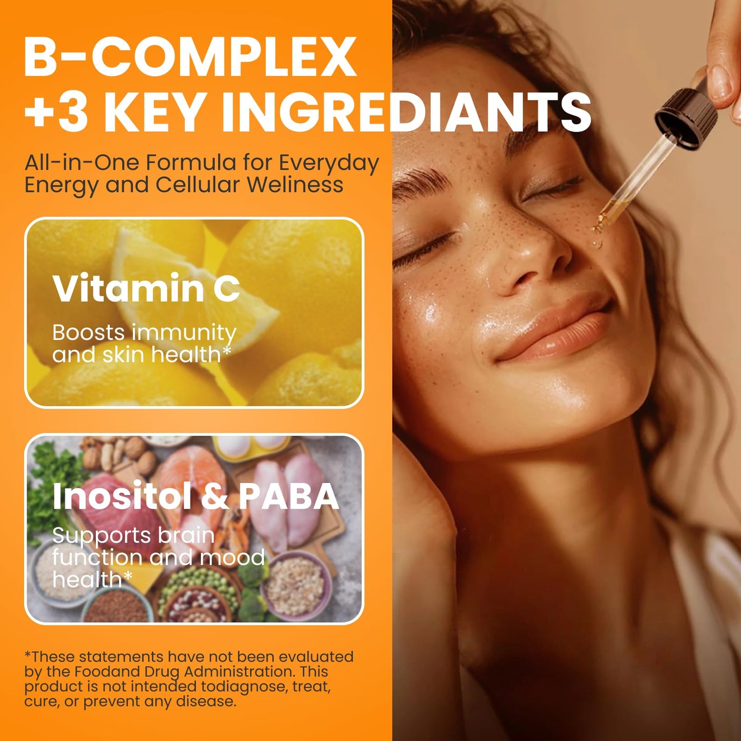 Methylated B Complex Liquid Drops for Women | B12, 5-MTHF, Omega-3 | 2 fl oz