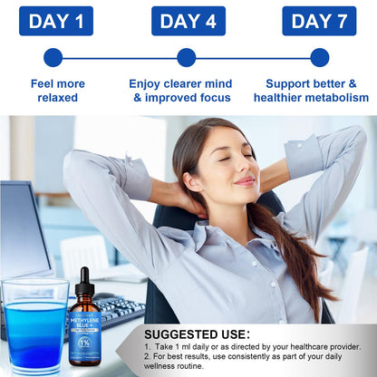Methylene Blue 1% Drops | Pharmaceutical Grade | 60ml – Memory, Focus, Clarity