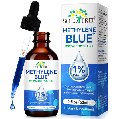 Methylene Blue Pharmaceutical Grade Drops – Brain Health & Energy Support (2 Fl Oz) | No Formaldehyde, No Alcohol, No Gluten