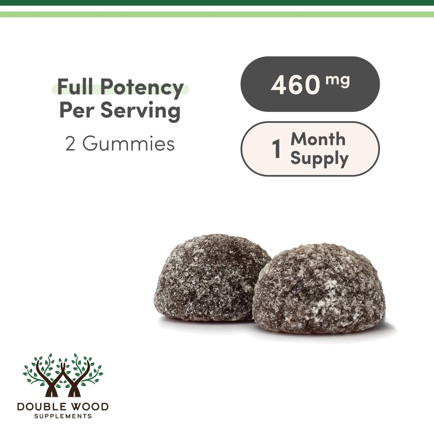 Magnesium Glycinate Gummies 400mg per Serving (60mg Elemental Mg) - 30 Day Supply, Grape Flavor | Double Wood Supplements