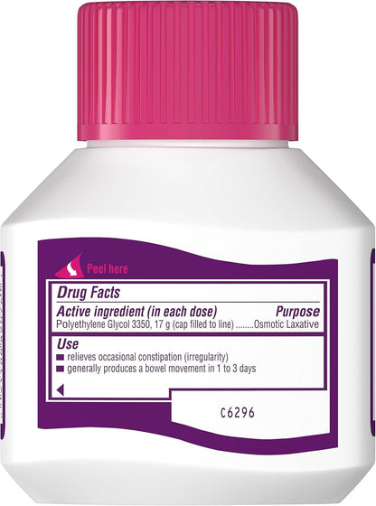 MiraLAX Laxative Powder – Gentle, Nonstimulant Osmotic Relief for Adults (7-Dose)