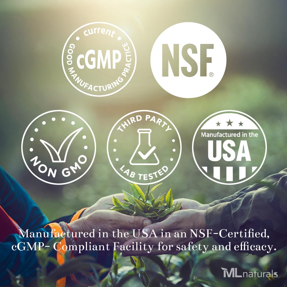 ML Naturals 5-HTP 200 mg | 240 Veggie Capsules | Non-GMO, Gluten Free, NSF-Certified