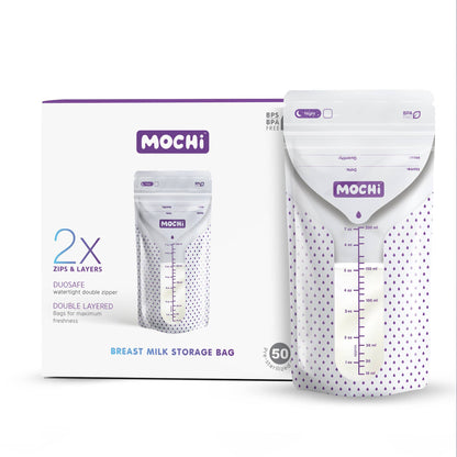MOCHi Breast Milk Storage Bags – Double-Layered, BPA-Free