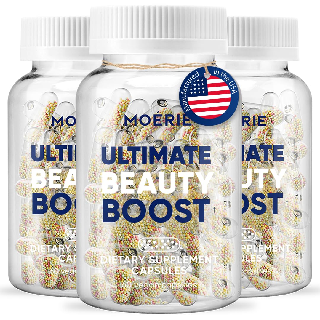 Moerie Hair Growth Supplement for Women & Men – Biotin, Q10 & Minerals for Thicker Hair (180 Beadlet Capsules)