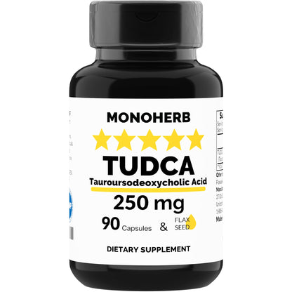 MONOHERB TUDCA 250 mg - 90 Vegetarian Capsules | Made in USA