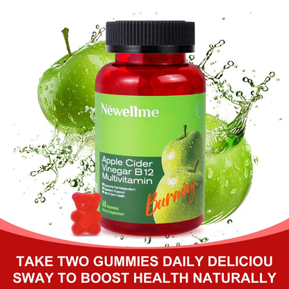 Montue NEWELLME Apple Cider Vinegar Gummies with B12 – Vegetarian ACV Supplement, 30 Gummies