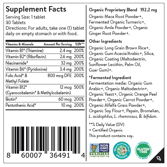 Movita Fermented Vitamin B-Complex – Organic Vegan B-Complex for Mood & Metabolism