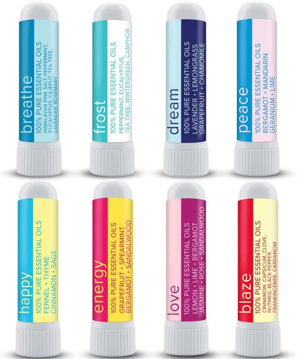 MOXE Nasal Inhaler Bundle — 8 Essential Oil Blends, Aromatherapy Sticks, Made in USA