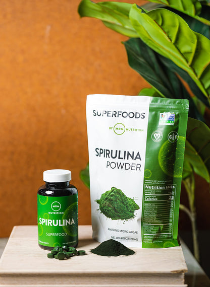 MRM Nutrition Spirulina Powder – Superfood, Complete Plant Protein, Gluten-Free + Vegan | 40 Servings | 8.5 oz