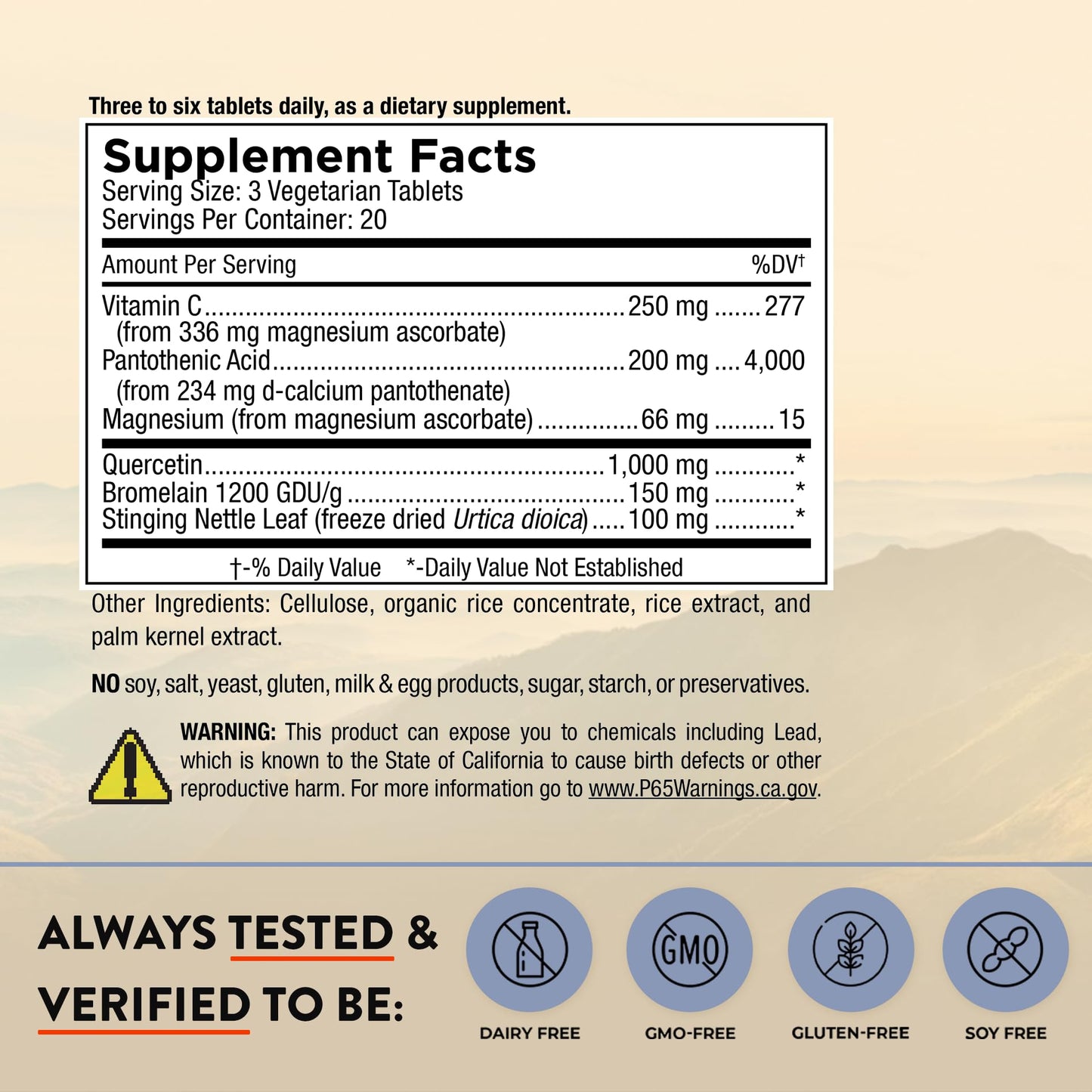 Mt. Angel Quercetin Nettle+ 60 Tablets — Allergy & Sinus Support