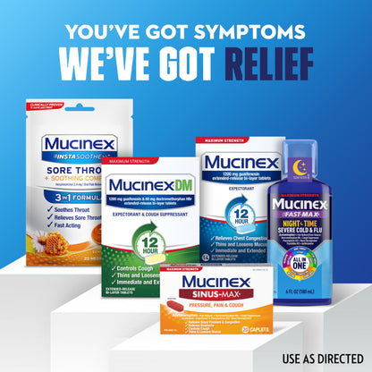 Mucinex Maximum Strength Sinus-Max Pressure & Pain Caplets – 60 Count Pack of 3 (Sinus Pressure, Congestion, Headache & Fever)