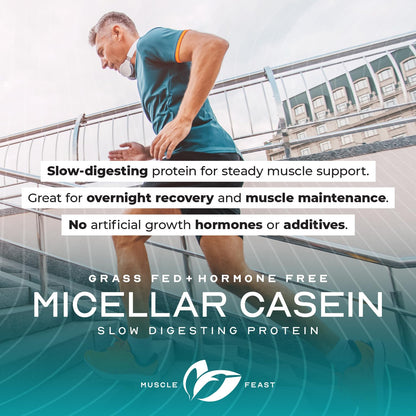 Muscle Feast Grass-Fed Micellar Casein Protein Powder – Unflavored, 4lb