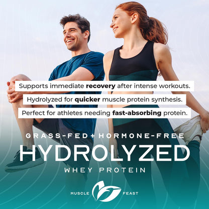 Muscle Feast Hydrolyzed Whey Protein Powder – Vanilla, 5lb (Grass-Fed, Hormone-Free)
