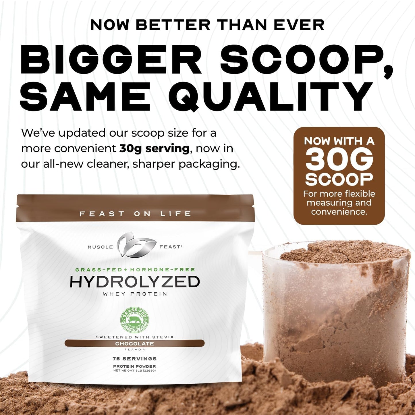 Muscle Feast Hydrolyzed Whey Protein Powder – Vanilla, 5lb (Grass-Fed, Hormone-Free)