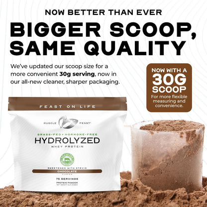 Muscle Feast Hydrolyzed Whey Protein Powder – Vanilla, 5lb (Grass-Fed, Hormone-Free)
