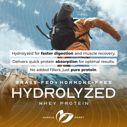 Muscle Feast Hydrolyzed Whey Protein Powder – Vanilla, 5lb (Grass-Fed, Hormone-Free)