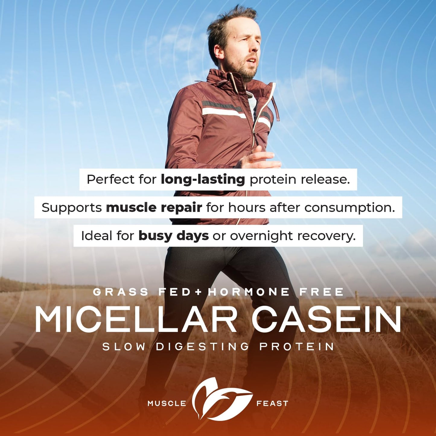 Muscle Feast Grass-Fed Micellar Casein Protein Powder – Unflavored, 4lb