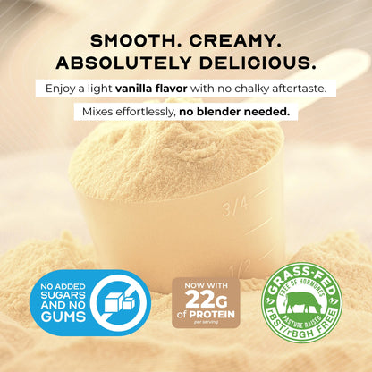 Muscle Feast Grass-Fed Whey Protein Concentrate Powder – Vanilla, 5lb | Hormone-Free, All-Natural, Gluten Free