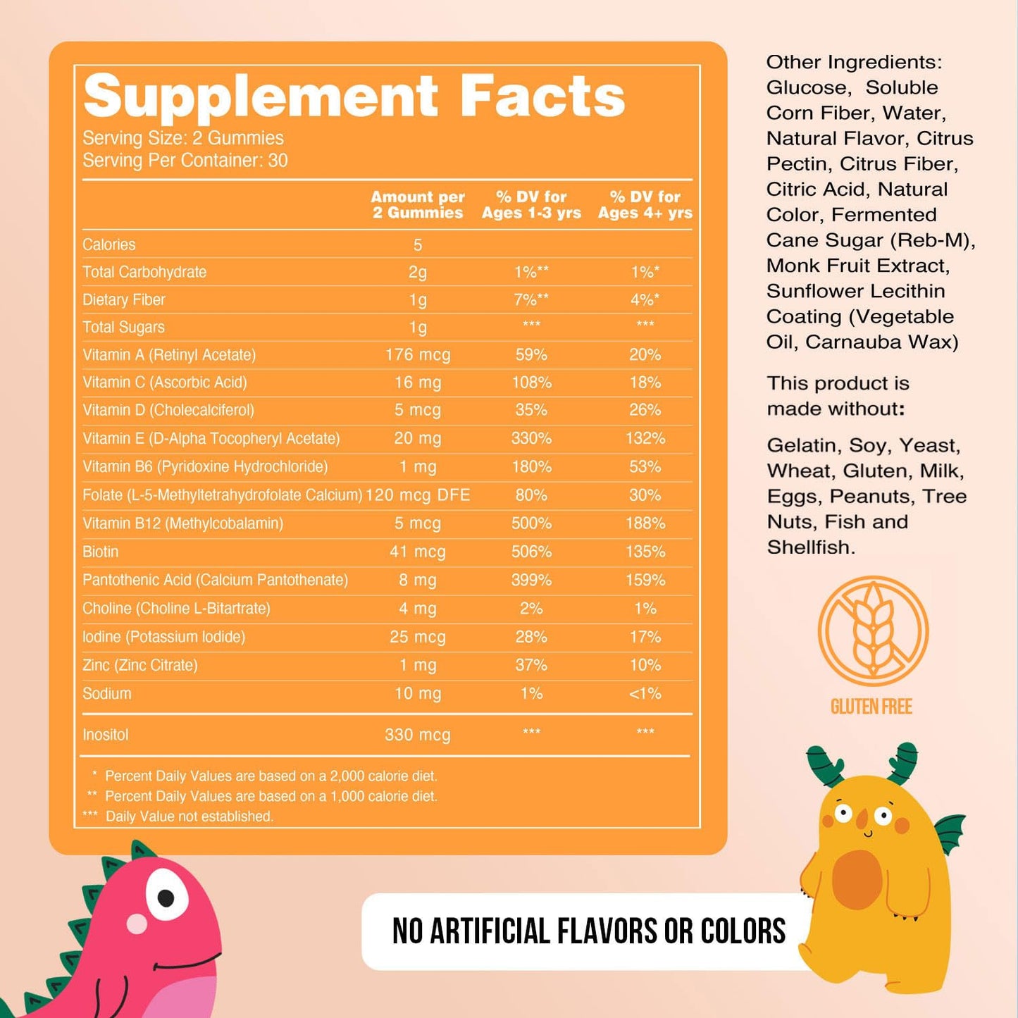 NAKED Nutrition Kids Vitamin Gummies – Made in USA, Gelatin Free, Vegan, GMO & Gluten Free | 30 Day Supply