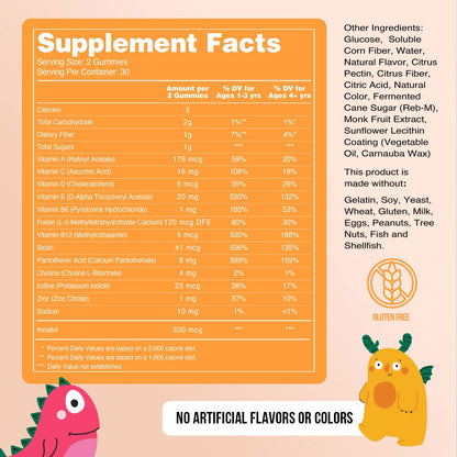 NAKED Nutrition Kids Vitamin Gummies – Made in USA, Gelatin Free, Vegan, GMO & Gluten Free | 30 Day Supply