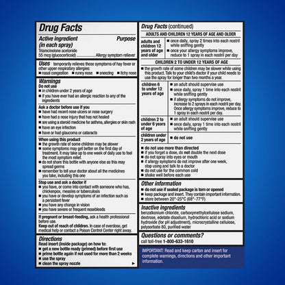 Nasacort 24HR Allergy Nasal Spray for Adults – Non-Drowsy, Alcohol-Free (60 Sprays)