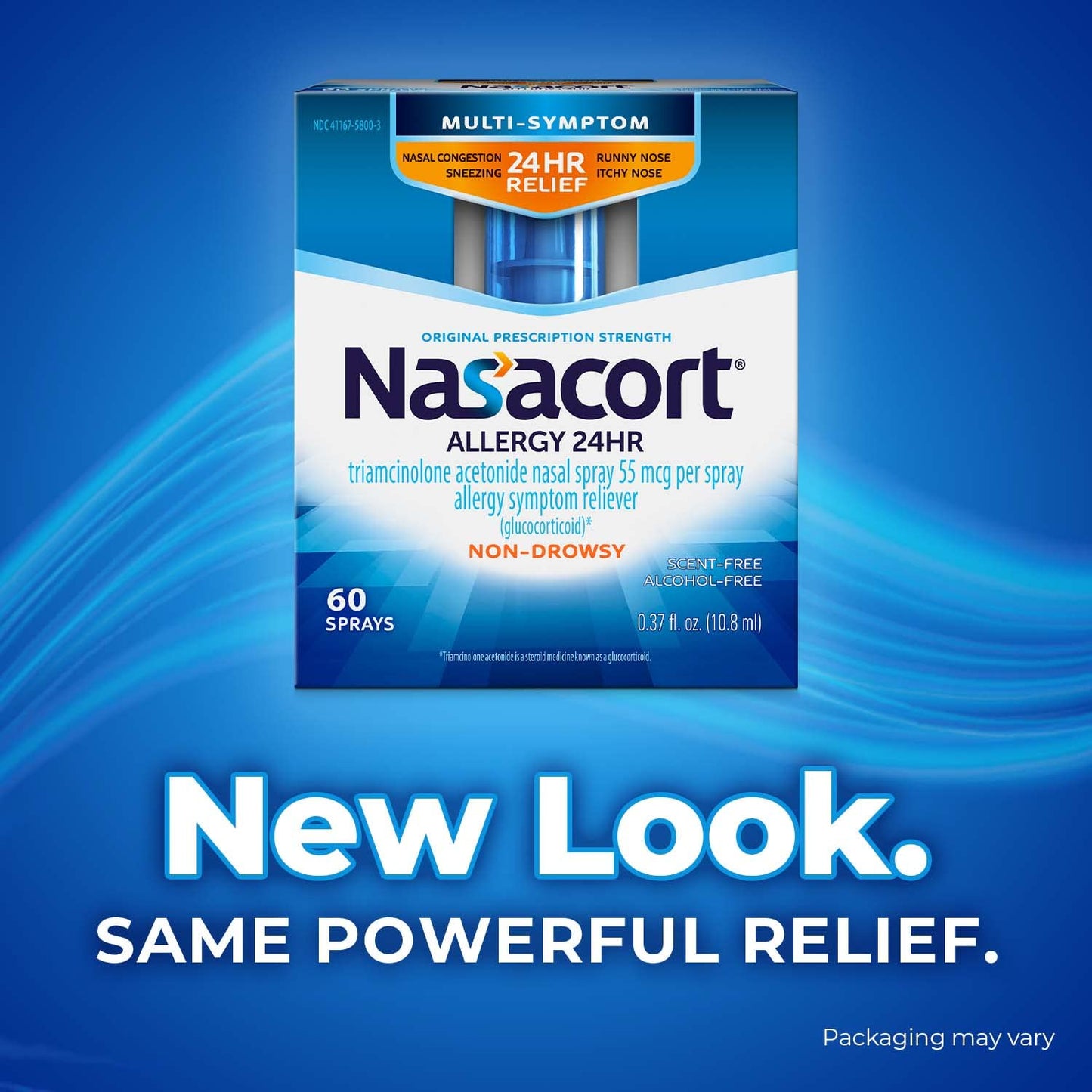 Nasacort 24HR Allergy Nasal Spray for Adults – Non-Drowsy, Alcohol-Free (60 Sprays)