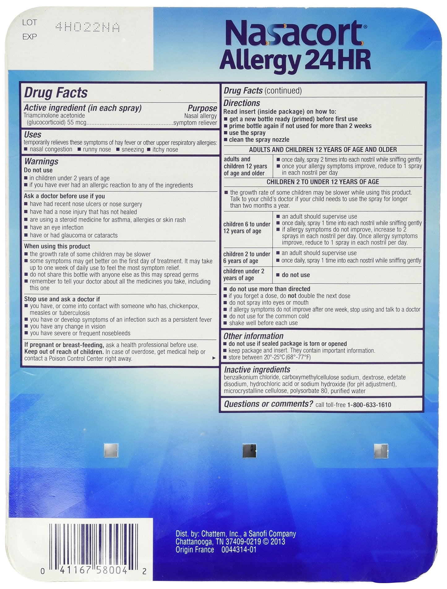 Nasacort Allergy 24hr Non-Drip Nasal Spray (3 Pack, 120 Sprays) | All-Day Allergy Relief
