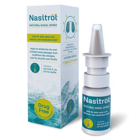 Nasitrol Natural Nasal Spray - All-Natural Saline Mist for Congestion & Daily Nose Care | 25 mL