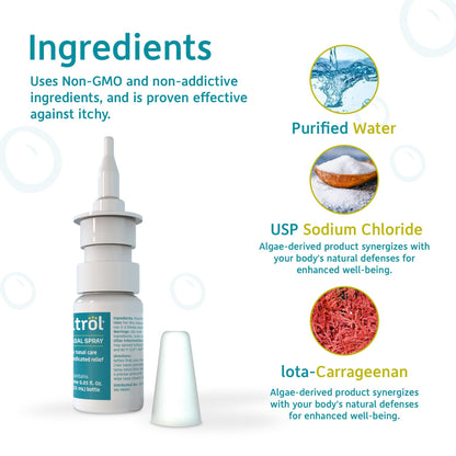Nasitrol Natural Nasal Spray - All-Natural Saline Mist for Congestion & Daily Nose Care | 25 mL