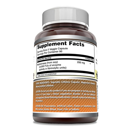 Amazing Formulas Nattokinase 100 mg Veggie Capsules – 2000 FU, Non-GMO, Gluten Free, Made in USA