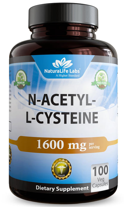 NaturaLife NAC 1600 mg – 100 Capsules | Non-GMO & Gluten-Free