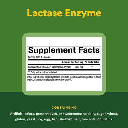 Natural Factors Lactase Enzyme - Digestive Aid for Lactose Intolerance (60 Capsules)