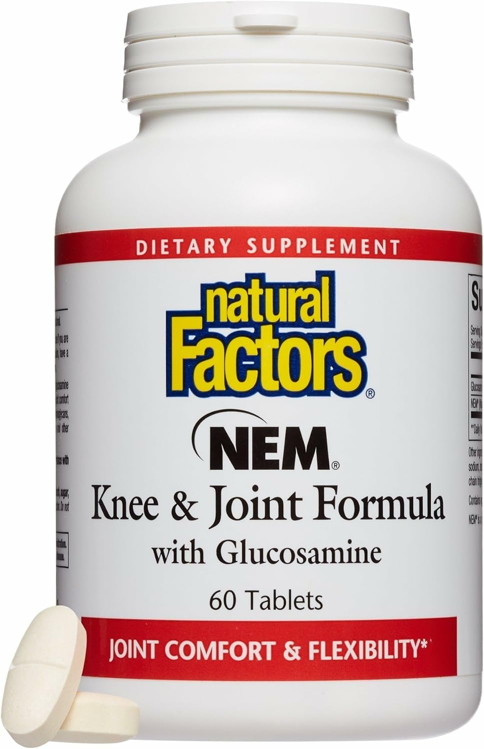 Natural Factors NEM Knee & Joint Formula – Promotes Flexibility & Comfort | 60 Tablets