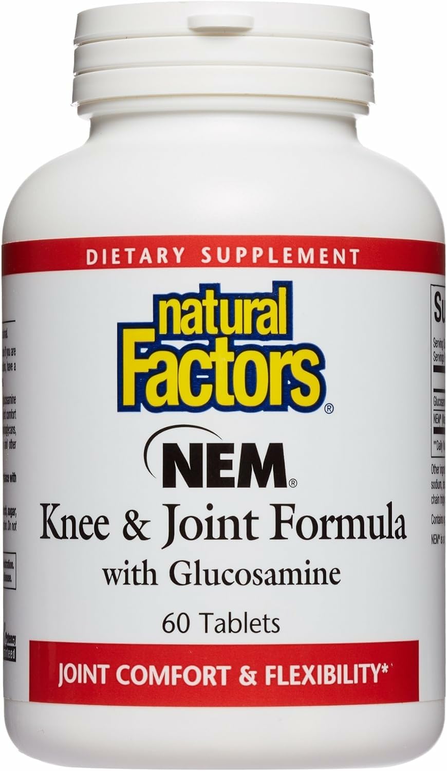 Natural Factors NEM Knee & Joint Formula – Promotes Flexibility & Comfort | 60 Tablets