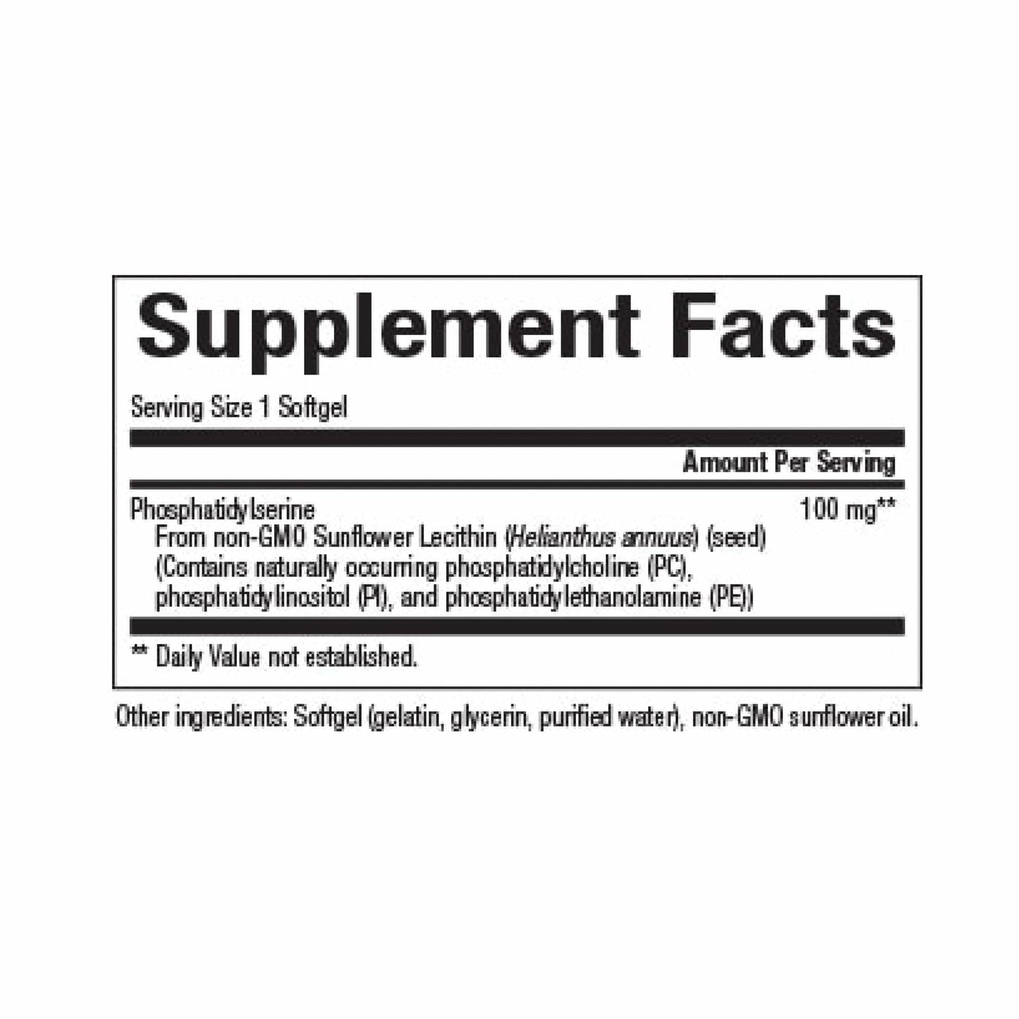 Natural Factors Phosphatidylserine — Supports Memory, Focus & Brain Health | 30 Softgels | Soy & Gluten Free